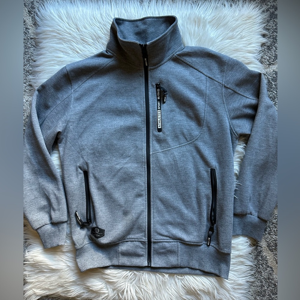 Track jacket style zip sweatshirt